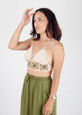 Cotton Flower Crochet Bra Top | Ivory-Image 2