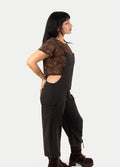 Cotton Flower Overalls | Black-Image 2
