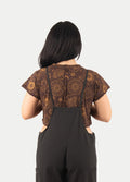 Cotton Flower Overalls | Black-Image 3