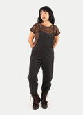 Cotton Flower Overalls | Black-Image 4