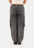 Cotton Stonewash Patch Cargo Pants | Black-Image 6
