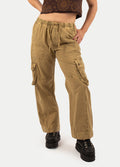 Cotton Stonewash Patch Cargo Pants | Olive-Image 1