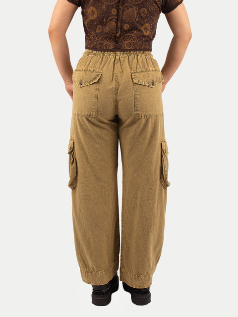 Cotton Stonewash Patch Cargo Pants