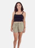 Cotton Stripe Shorts | Sage-Image 1
