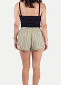 Cotton Stripe Shorts | Sage-Image 4
