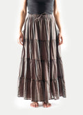 Cotton Stripe Tiered Maxi Skirt | Agate Stripe-Image 1