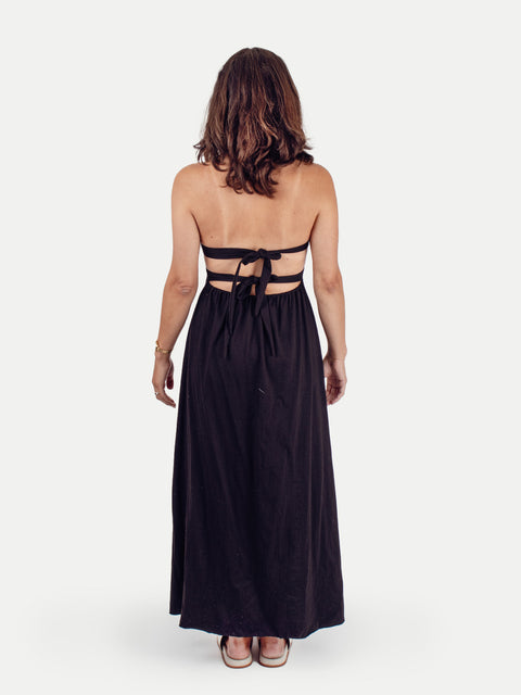 Cotton Tie Back Maxi Dress