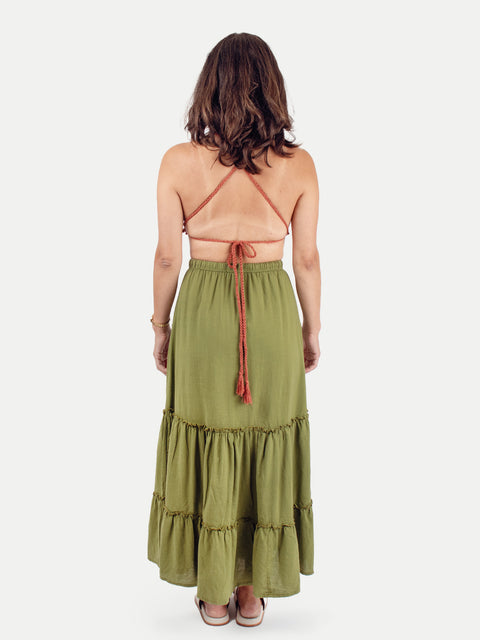 Cotton Tiered Skirt