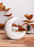 Crescent Moon Hanging Oil Burner | White-Image 1
