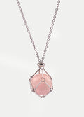 Crystal Cage Necklace | Rose Quartz-Image 2
