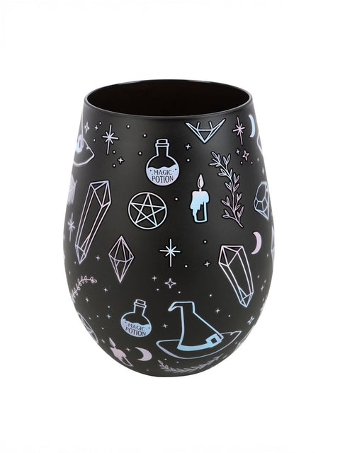 Crystal Witch Print Stemless Glass