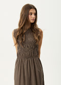 Cyrus - Recycled Maxi Dress | Coffee Stripe-Image 4