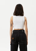 Daisy - Recycled Cropped Singlet | White-Image 3