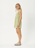 Darcy Jesse - Hemp Seersucker Mini Dress | Lemongrass Check-Image 3