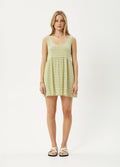 Darcy Jesse - Hemp Seersucker Mini Dress | Lemongrass Check-Image 5