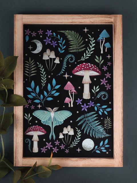 Dark Forest Wooden Framed Wall Art