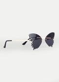 Diamond Butterfly Novelty Sunglasses | Black-Image 2