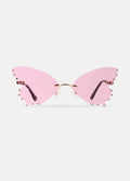 Diamond Butterfly Novelty Sunglasses | Pink-Image 1