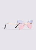 Diamond Butterfly Novelty Sunglasses | Pink-Purple-Image 2