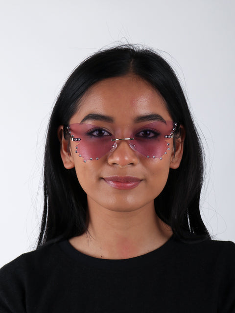 Diamond Butterfly Novelty Sunglasses