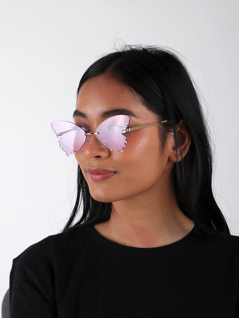 Diamond Butterfly Novelty Sunglasses