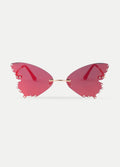 Diamond Butterfly Novelty Sunglasses | Red-Image 1