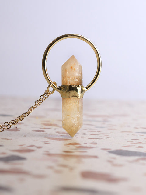 Double Point Amethyst Pendant