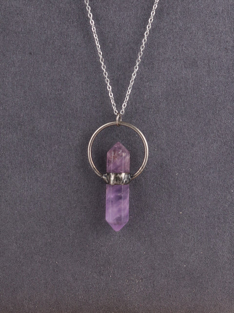 Double Point Amethyst Pendant