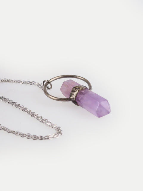 Double Point Amethyst Pendant