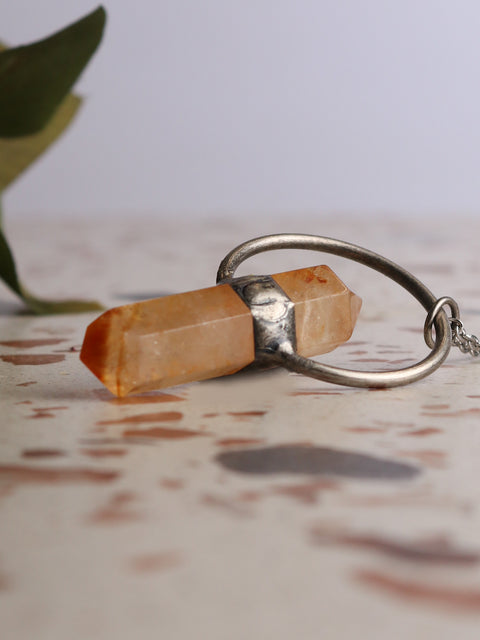 Double Point Citrine Pendant