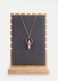 Double Point Rose Quartz Pendant | Gold-Image 2