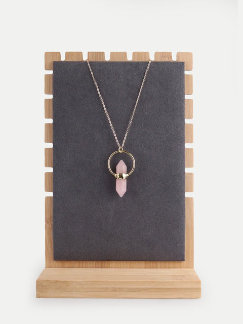 Double Point Rose Quartz Pendant
