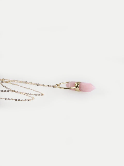 Double Point Rose Quartz Pendant