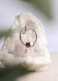 Double Point Rose Quartz Pendant | Silver-Image 1