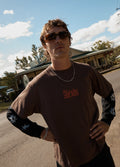 Double Trouble - Recycled Layered Boxy Tee | Coffee-Image 1