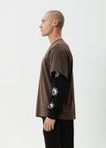 Double Trouble - Recycled Layered Boxy Tee | Coffee-Image 2