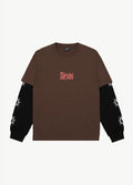Double Trouble - Recycled Layered Boxy Tee | Coffee-Image 6