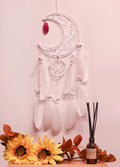 Dreamcatcher White Moon w Pink Agate | White-Image 1