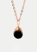 Drop Shape Gem Pendant | Obsidian-Image 1