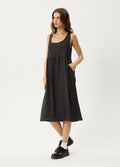 Dusk - Hemp Seersucker Check Midi Dress | Black Check-Image 1