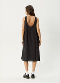 Dusk - Hemp Seersucker Check Midi Dress | Black Check-Image 2