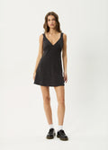 Dusk - Hemp Seersucker Check Mini Dress | Black Check-Image 1