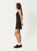 Dusk - Hemp Seersucker Check Mini Dress | Black Check-Image 3