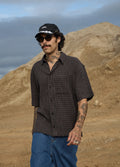 Dusk - Hemp Seersucker Check Shirt | Black Check-Image 2