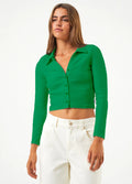 Eliza - Hemp Ribbed Long Sleeve Shirt | Forest-Image 1