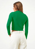 Eliza - Hemp Ribbed Long Sleeve Shirt | Forest-Image 2