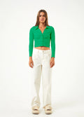 Eliza - Hemp Ribbed Long Sleeve Shirt | Forest-Image 3