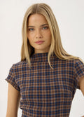 Elodie - Seersucker Mini Dress | Indigo Check-Image 6