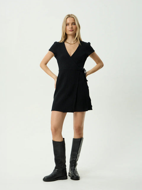 Farah - Seersucker Mini Wrap Dress