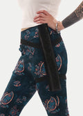 Festival Fans with Leg Holster | Black Glitter-Image 2